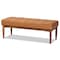 Baxton Studio Sanford Mid-Century Modern Tan Faux Leather and Walnut Brown Finished Wood 4-Piece Dining Nook Set 184-11346-11348-9305-Zoro - alternate 5